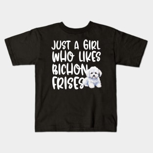 Just A Girl Who Likes Bichon Frises Kids T-Shirt